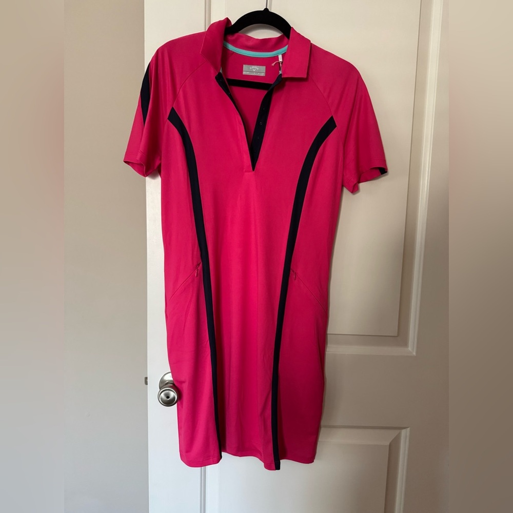 NWT Callaway swing tech dress size M raspberry/navy 🏌️‍♀️⛳️